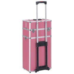 vidaXL Valigia Trolley per Cosmetici in Alluminio Rosa