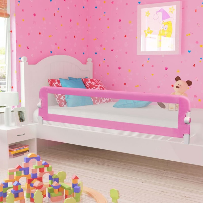 vidaXL Sponde Letto di Sicurezza per Bambini Rosa 180x42cm Poliestere