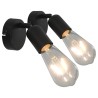 vidaXL Faretti 2 pz con Lampadine a Incandescenza 2 W Nero E27