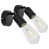 vidaXL Faretti 2 pz con Lampadine a Incandescenza 2 W Nero E27