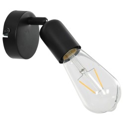 vidaXL Faretti 2 pz con Lampadine a Incandescenza 2 W Nero E27