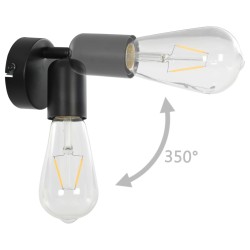 vidaXL Faretti 2 pz con Lampadine a Incandescenza 2 W Nero E27