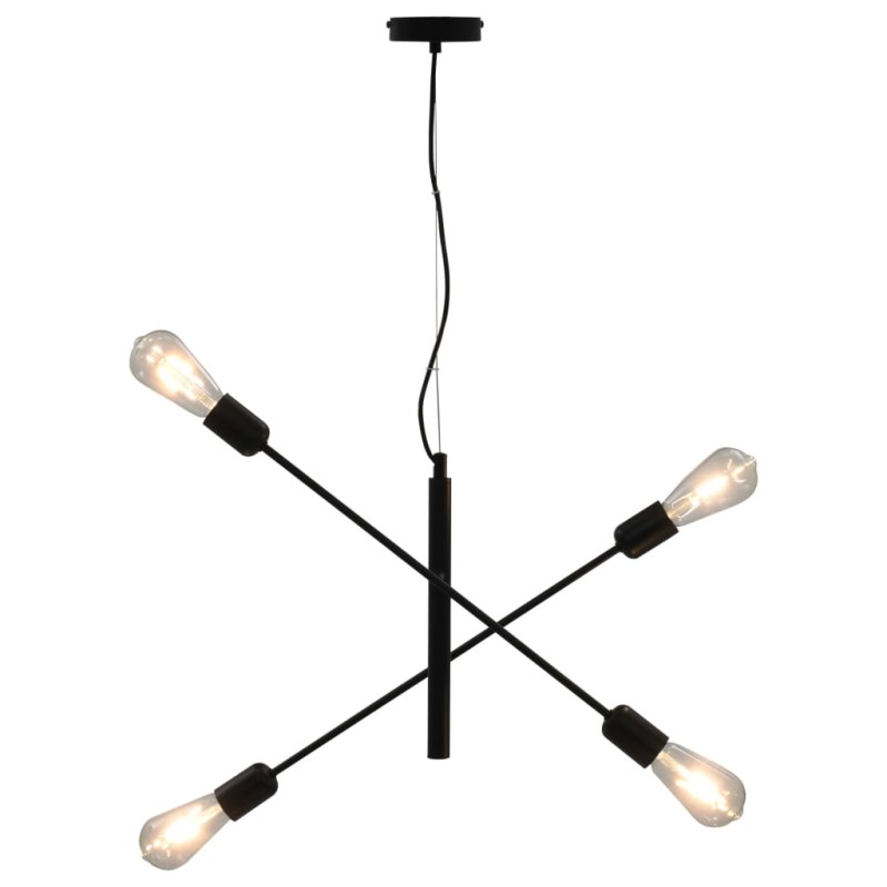 vidaXL Lampada da Soffitto con Lampadine 2 W Nero E27