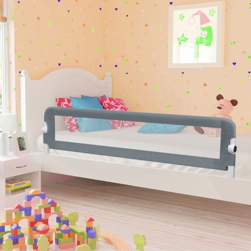 vidaXL Sponde Letto di Sicurezza Bambini Grigio 180x42cm Poliestere