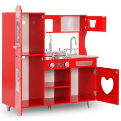 vidaXL Cucina Giocattolo per Bambini in MDF 84x31x89 cm Rossa