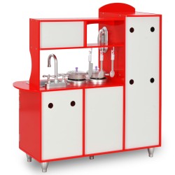 vidaXL Cucina Giocattolo per Bambini in MDF 84x31x89 cm Rossa