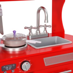 vidaXL Cucina Giocattolo per Bambini in MDF 84x31x89 cm Rossa