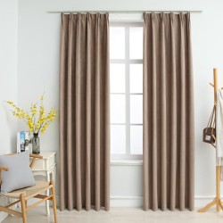 vidaXL Tende Oscuranti con Ganci 2 pz Grigio Talpa 140x225 cm