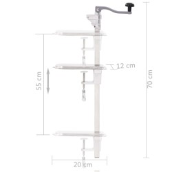 vidaXL Apriscatole Argento 70 cm Alluminio e Acciaio Inossidabile