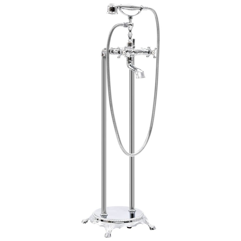 vidaXL Rubinetteria a Colonna per Vasca Acciaio Inox 99,5 cm Argento