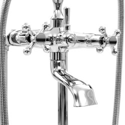 vidaXL Rubinetteria a Colonna per Vasca Acciaio Inox 99,5 cm Argento