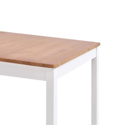 vidaXL Set da Pranzo 7 pz in Legno di Pino Bianco e Marrone