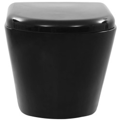 vidaXL WC Sospeso con Design Senza Bordi in Ceramica Nero