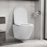 vidaXL WC Sospeso con Design Senza Bordi in Ceramica Bianca