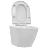 vidaXL WC Sospeso con Design Senza Bordi in Ceramica Bianca