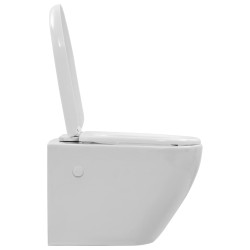 vidaXL WC Sospeso con Design Senza Bordi in Ceramica Bianca