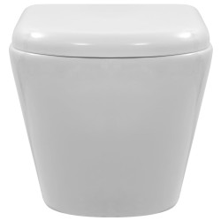 vidaXL WC Sospeso con Design Senza Bordi in Ceramica Bianca