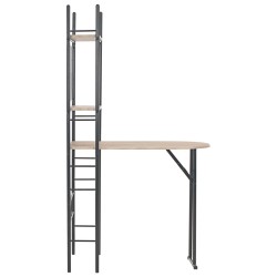 vidaXL Set Tavolo e Sedie Pieghevoli con Scaffale 3 pz MDF e Acciaio