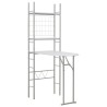 vidaXL Set Tavolo Sedie Pieghevoli con Scaffale 3pz MDF Acciaio Bianco