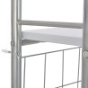 vidaXL Set Tavolo Sedie Pieghevoli con Scaffale 3pz MDF Acciaio Bianco