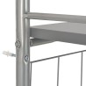 vidaXL Set Tavolo e Sedie Pieghevoli Scaffale 3 pz MDF Acciaio Grigio