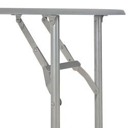 vidaXL Set Tavolo e Sedie Pieghevoli Scaffale 3 pz MDF Acciaio Grigio