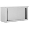 vidaXL Armadio da Cucina con Ante Scorrevoli 90x40x50cm Acciaio Inox 