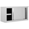 vidaXL Armadio da Cucina con Ante Scorrevoli 90x40x50cm Acciaio Inox 