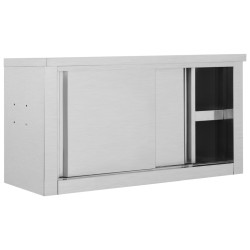 vidaXL Armadio da Cucina con Ante Scorrevoli 90x40x50cm Acciaio Inox 