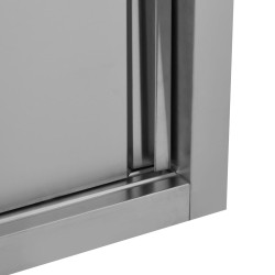 vidaXL Armadio da Cucina con Ante Scorrevoli 90x40x50cm Acciaio Inox 