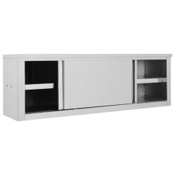 vidaXL Armadio da Cucina ad Ante Scorrevoli 150x40x50cm Acciaio Inox 