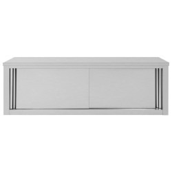 vidaXL Armadio da Cucina ad Ante Scorrevoli 150x40x50cm Acciaio Inox 