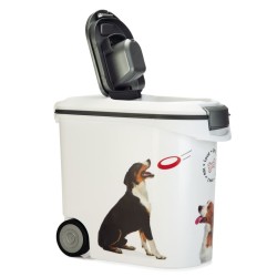 Curver Contenitore Cibo per Animali Motivo Cane con Ruote 35L 