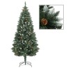 vidaXL Albero di Natale Artificiale Pigne e Brillantini Bianchi 180 cm