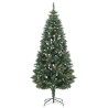 vidaXL Albero di Natale Artificiale Pigne e Brillantini Bianchi 180 cm