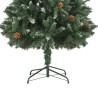 vidaXL Albero di Natale Artificiale Pigne e Brillantini Bianchi 180 cm