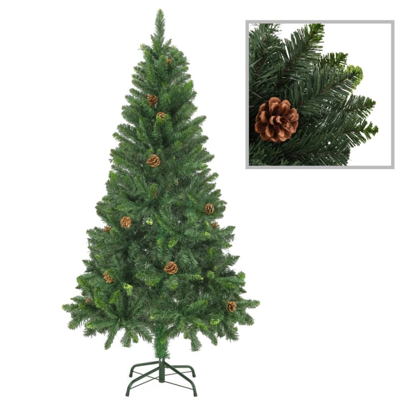 vidaXL Albero di Natale Artificiale con Pigne Verde 150 cm