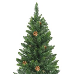 vidaXL Albero di Natale Artificiale con Pigne Verde 150 cm