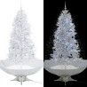 vidaXL Albero di Natale con Neve e Base a Ombrellone Bianco 190 cm