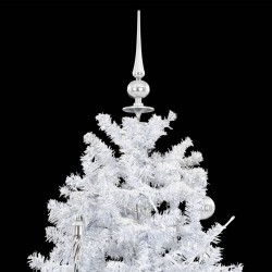 vidaXL Albero di Natale con Neve e Base a Ombrellone Bianco 190 cm