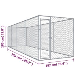 vidaXL Recinzione per Cani da Esterno 760x192x185 cm