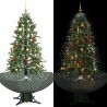 vidaXL Albero di Natale con Neve e Base a Ombrellone Verde 170 cm