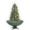 vidaXL Albero di Natale con Neve e Base a Ombrellone Verde 170 cm