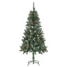 vidaXL Albero di Natale Artificiale Pigne e Brillantini Bianchi 150 cm