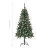 vidaXL Albero di Natale Artificiale Pigne e Brillantini Bianchi 150 cm