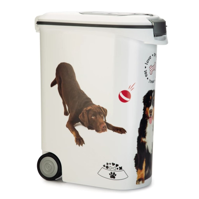 Curver Contenitore Cibo per Animali Motivo Cane con Ruote 54L 