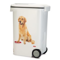 Curver Contenitore Cibo per Animali Motivo Cane con Ruote 54L 