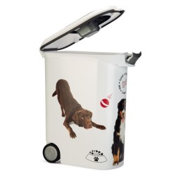 Curver Contenitore Cibo per Animali Motivo Cane con Ruote 54L 