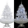 vidaXL Albero di Natale con Neve e Base a Ombrellone Bianco 140 cm