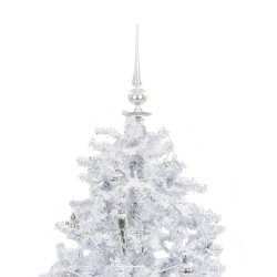 vidaXL Albero di Natale con Neve e Base a Ombrellone Bianco 140 cm